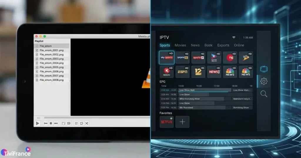 Comparaison entre un lecteur IPTV généraliste et une application IPTV dédiée