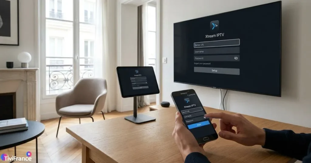 Application IPTV Xtream compatible avec plusieurs appareils modernes