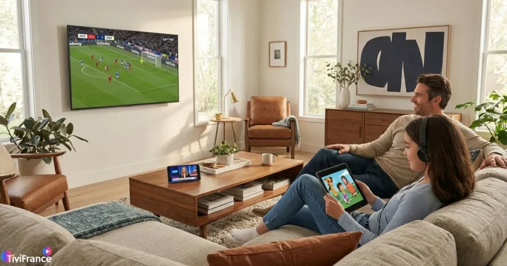 IPTV multi-appareils utilisé sur Smart TV tablette et smartphone