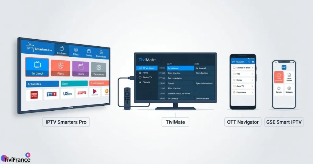 meilleure application IPTV sur Smart TV Android Firestick et iPhone comparaison