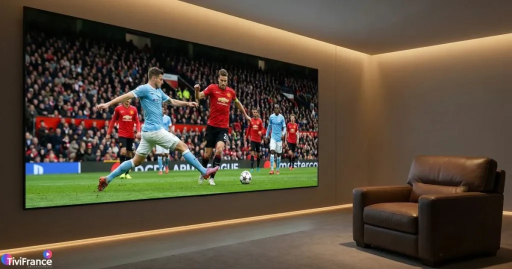 IPTV sport HD avec image nette et fluide sur grand écran