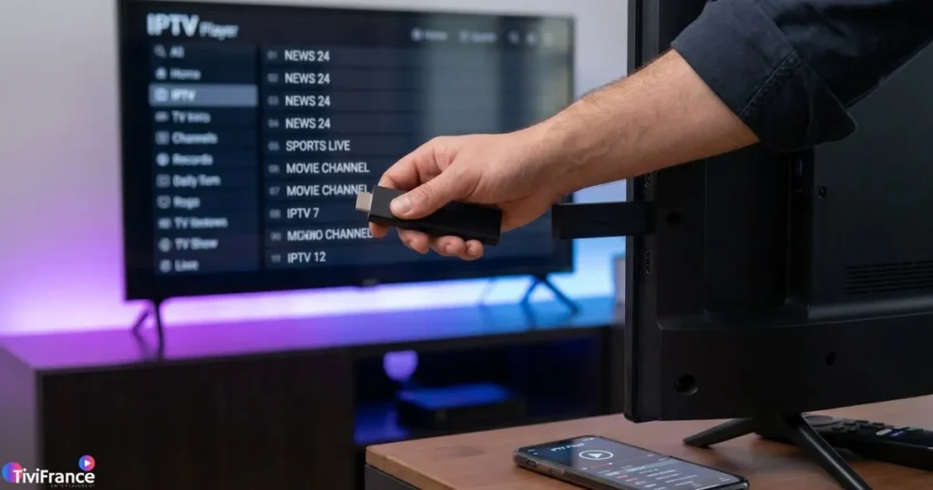 Branchement d'un Amazon Firestick pour lire un fichier M3U IPTV sur téléviseur