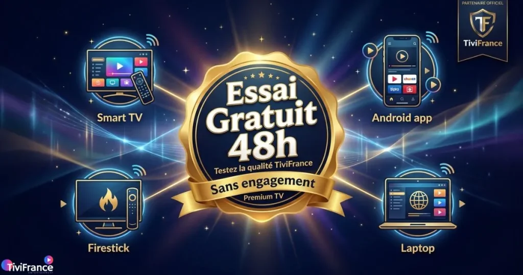 abonnement IPTV premium TiviFrance essai gratuit 48 heures sur tous les appareils