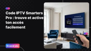 Code IPTV Smarters Pro affiché sur l'interface officielle lors de la configuration d'un abonnement IPTV