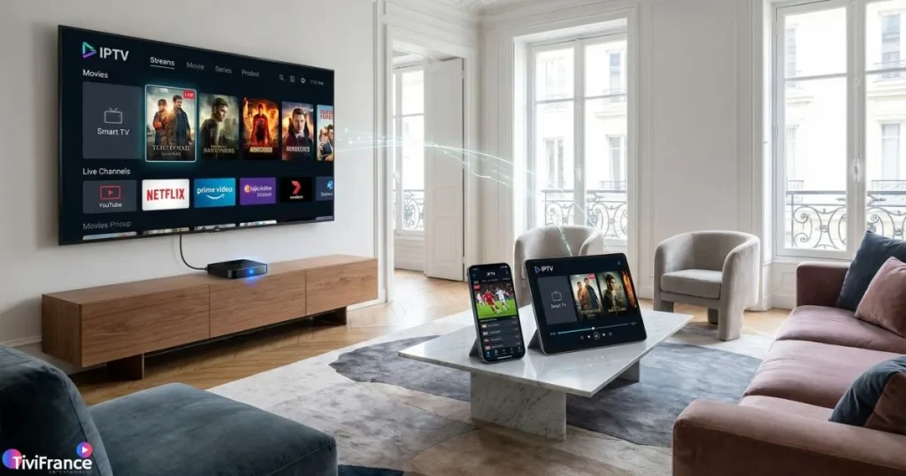 Accès IPTV utilisé sur Smart TV, smartphone et tablette