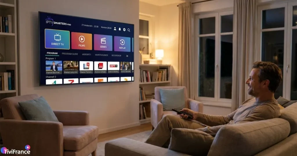 Activation IPTV Smarters réussie avec accès aux chaînes, films et séries