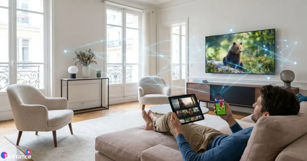 IPTV premium utilisée sur plusieurs appareils avec une diffusion stable et fluide.