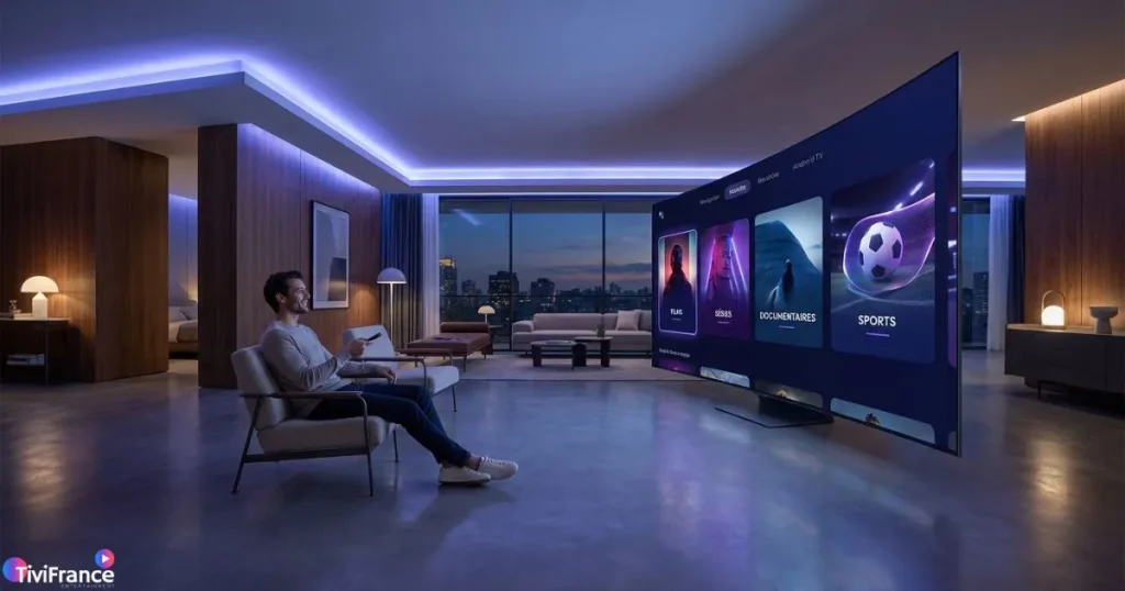 Expérience moderne avec un lecteur IPTV Android optimisé pour Android TV.
