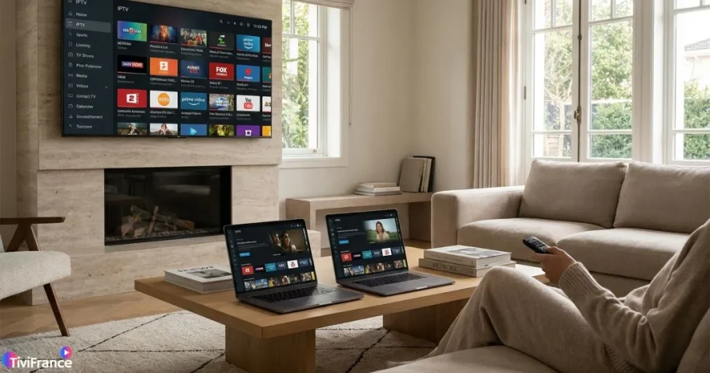 Abonnement IPTV multi-appareils dans un environnement domestique moderne