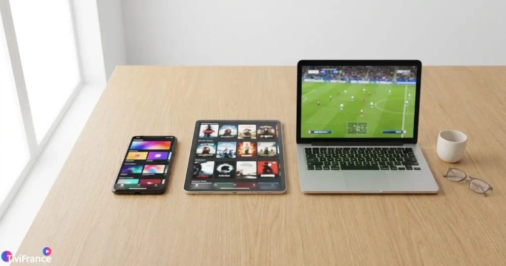 IPTV multi-appareils sur smartphone tablette et télévision connectée