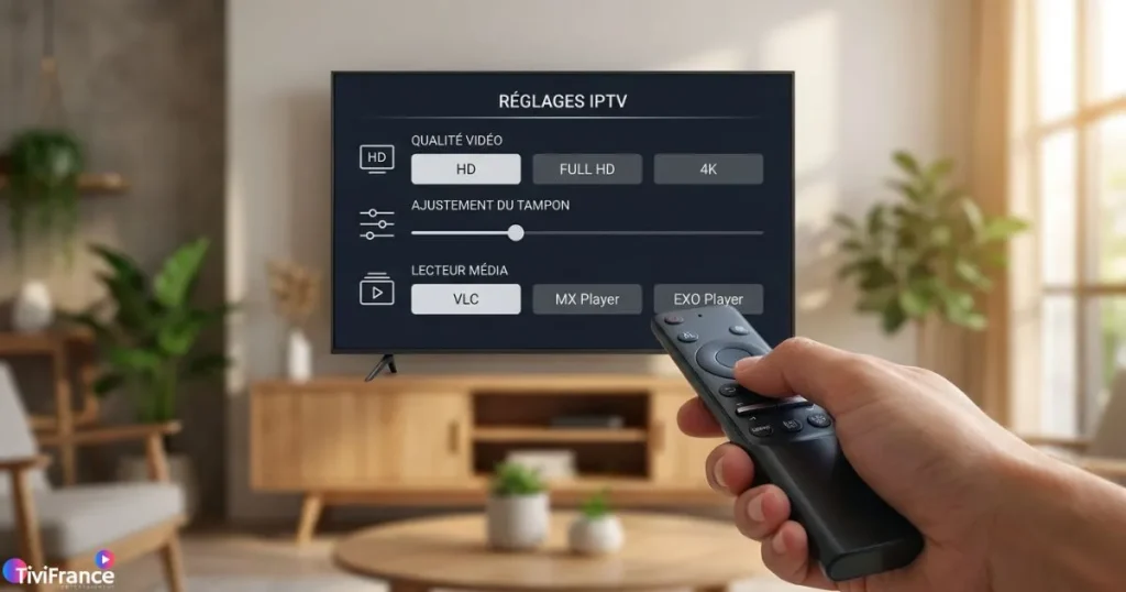 Paramètres de qualité vidéo dans une application IPTV sur Smart TV