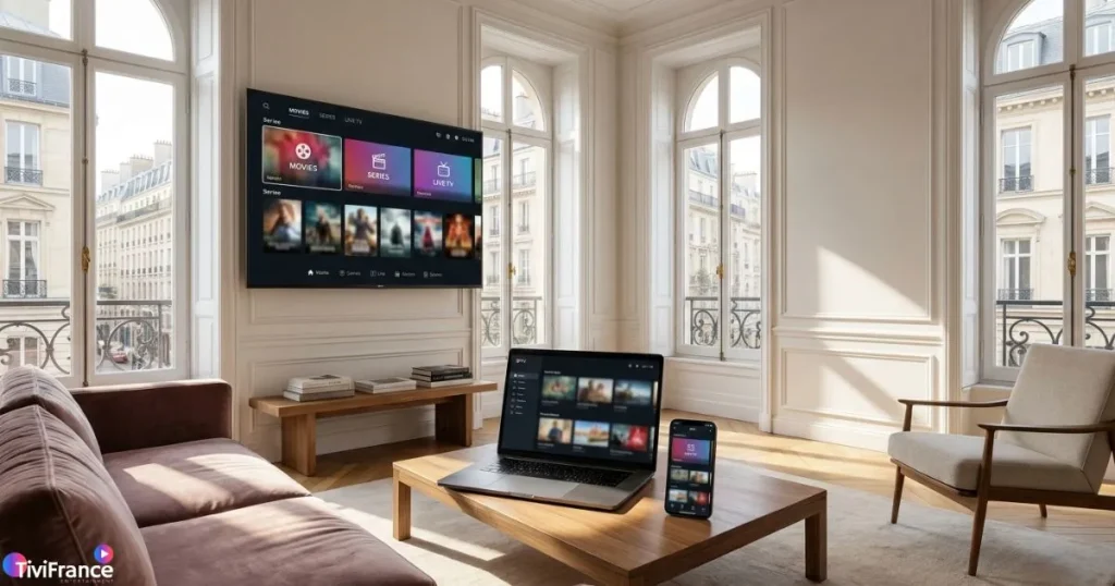 Site IPTV sur Smart TV, smartphone et ordinateur