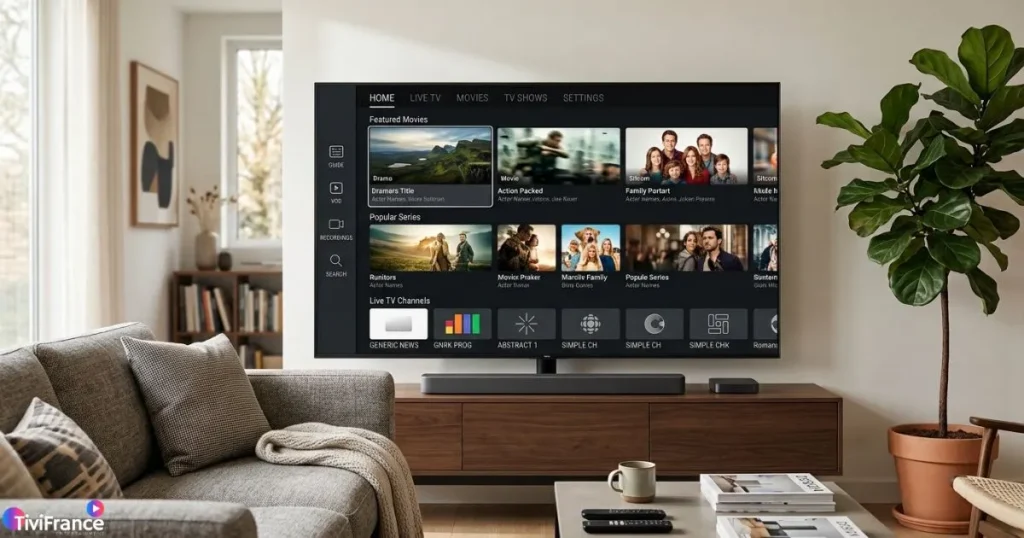 IPTV HD 4K avec interface de télévision haute résolution