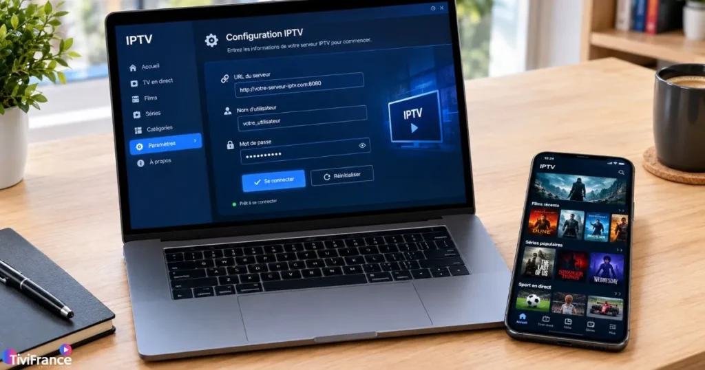 Différents types d'identifiants IPTV affichés sur un écran de configuration
